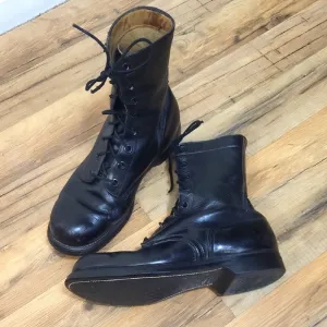 Vintage BF GOODRICH Black Steel Toe Laced Goodyear Heel Combat Boots - 8W