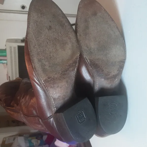 Vintage Dan Post Aged Leather Western Cowboy Boots Sz 9D