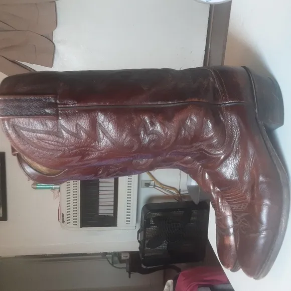 Vintage Dan Post Aged Leather Western Cowboy Boots Sz 9D