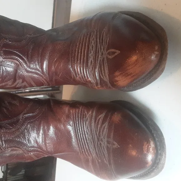 Vintage Dan Post Aged Leather Western Cowboy Boots Sz 9D