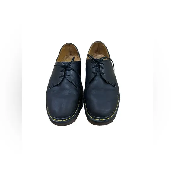 Vintage Dr. Martens 1461 Aw004 Black Full Grain Safety Shoes Sz 7 Women's S B2