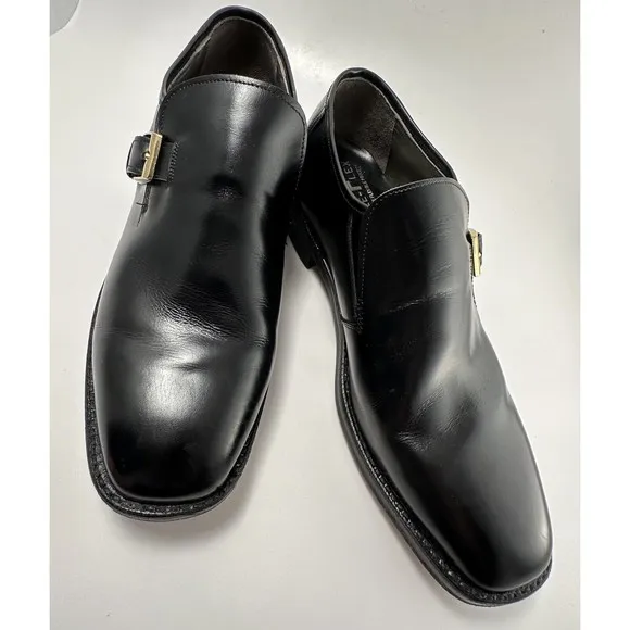 Vintage Freeman Free Flex Black Leather Dress Shoes Monk Strap Size 7.5