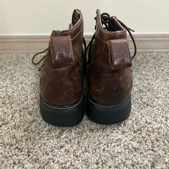 Vintage FRYE Hiker Leather Brown Stitching Boots Lace Up Ankle Women’s Size 8