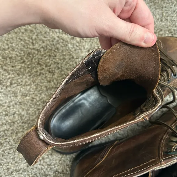 Vintage FRYE Hiker Leather Brown Stitching Boots Lace Up Ankle Women’s Size 8