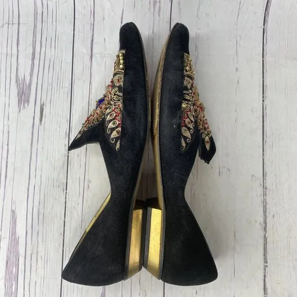 VINTAGE Henri Bendel Baldinini 37 Vintage Venetian Slippers Beaded Sequins Shoes