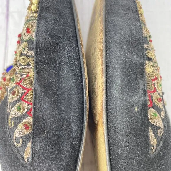 VINTAGE Henri Bendel Baldinini 37 Vintage Venetian Slippers Beaded Sequins Shoes