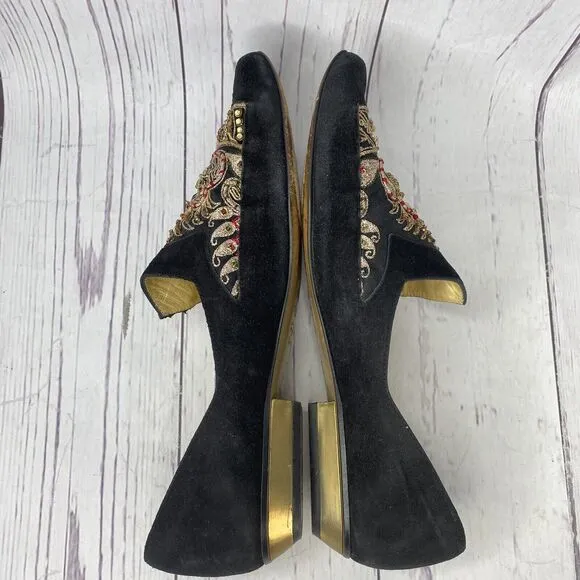 VINTAGE Henri Bendel Baldinini 37 Vintage Venetian Slippers Beaded Sequins Shoes