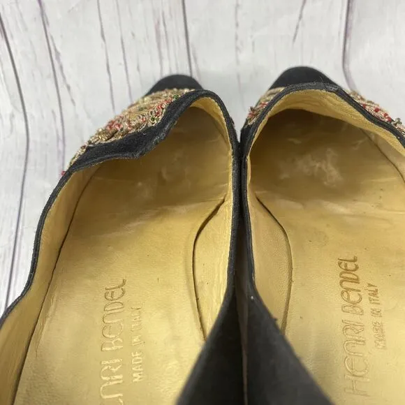 VINTAGE Henri Bendel Baldinini 37 Vintage Venetian Slippers Beaded Sequins Shoes