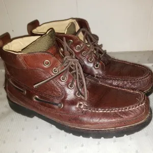 Vintage L.L. Bean Men's Brown Leather Chukka Boots Size 8 shoes 👞