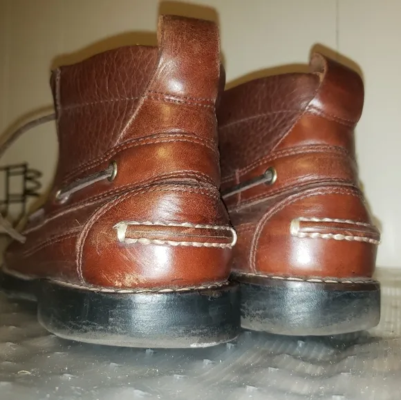 Vintage L.L. Bean Men's Brown Leather Chukka Boots Size 8 shoes 👞