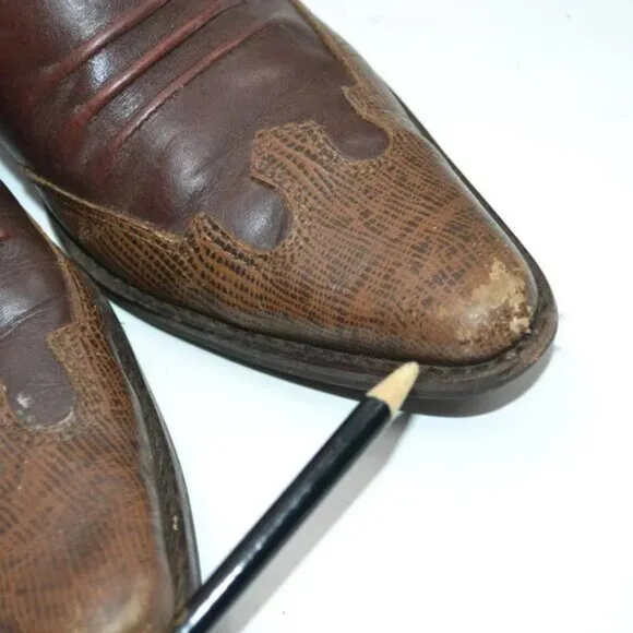 Vintage Matisse Brown Leather Distress Western Ankle Shooties Booties Boots 8.5