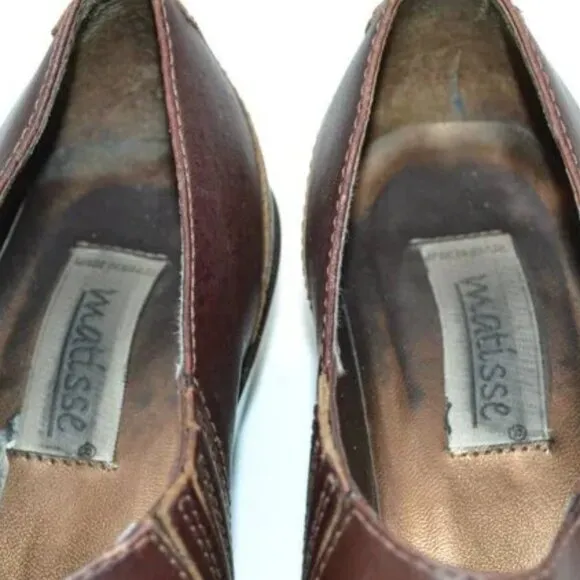 Vintage Matisse Brown Leather Distress Western Ankle Shooties Booties Boots 8.5