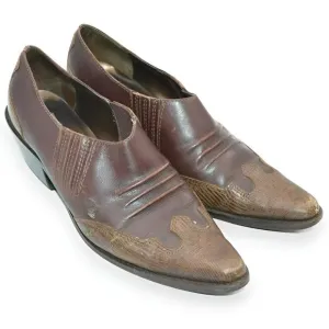 Vintage Matisse Brown Leather Distress Western Ankle Shooties Booties Boots 8.5