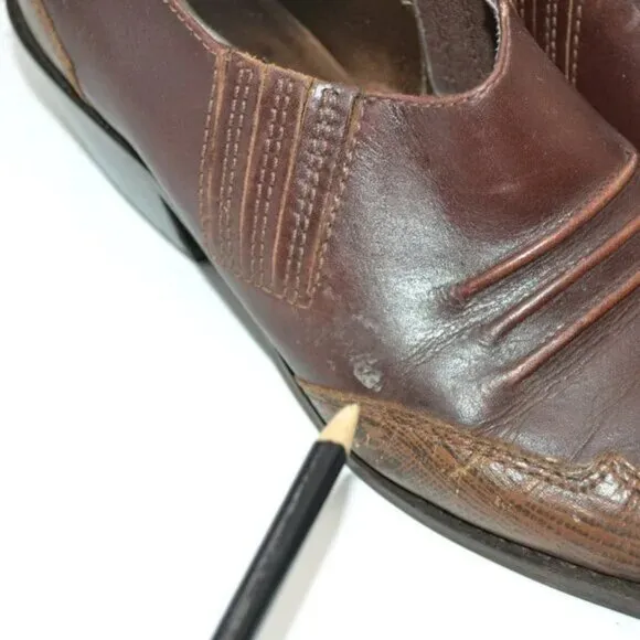 Vintage Matisse Brown Leather Distress Western Ankle Shooties Booties Boots 8.5