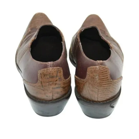 Vintage Matisse Brown Leather Distress Western Ankle Shooties Booties Boots 8.5