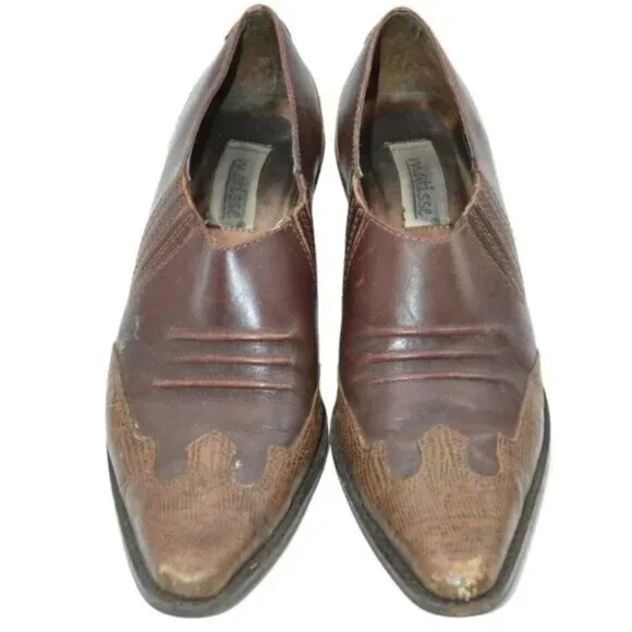 Vintage Matisse Brown Leather Distress Western Ankle Shooties Booties Boots 8.5