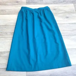 Vintage Pendleton wool skirt size 4 midi Dark teal, pockets!