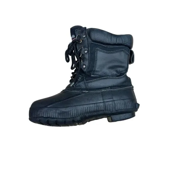 Vintage Polaris Thinsulate insulation Black Snowmobile Boots Size 5 Steel Shanks