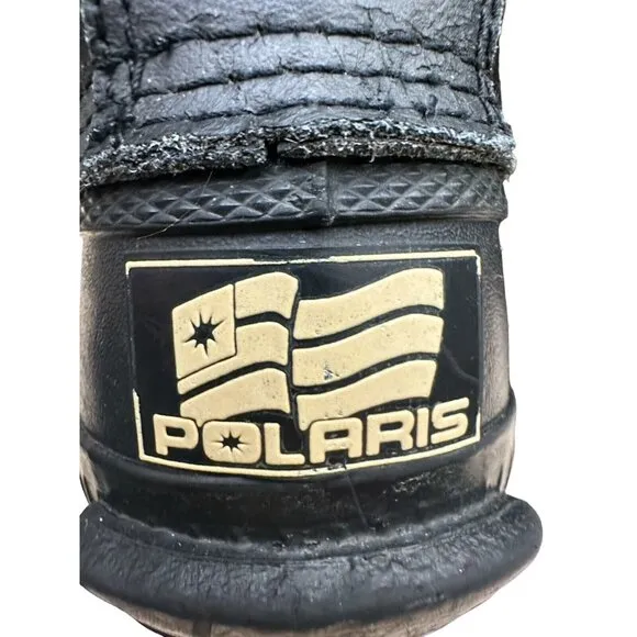 Vintage Polaris Thinsulate insulation Black Snowmobile Boots Size 5 Steel Shanks