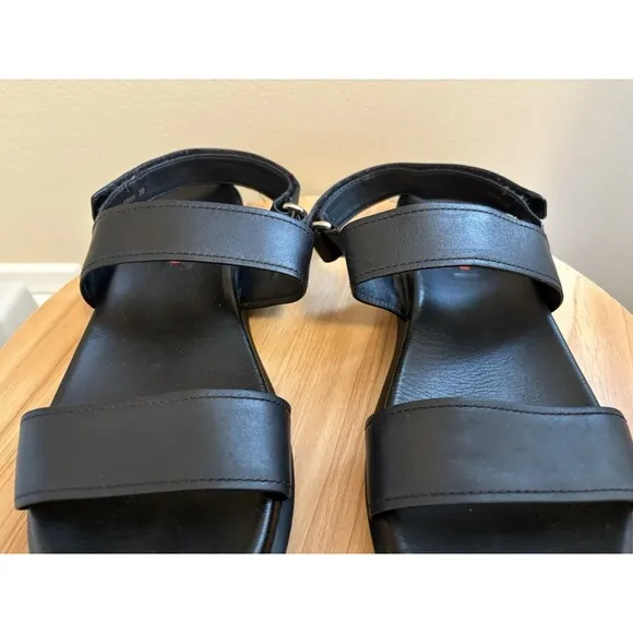 Vintage Prada Women’s Sandals Black Leather Straps Adjustable Slingback Size 39