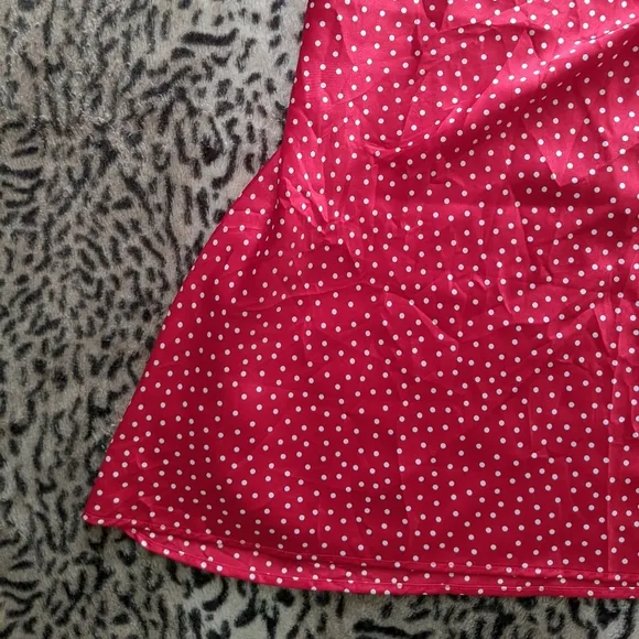 Vintage red polka dot slip dress