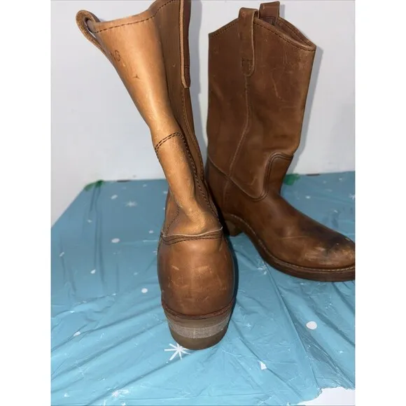 Vintage Red Wing Pecos Brown Leather Soft Toe Wellington Boots Size 6D USA Made