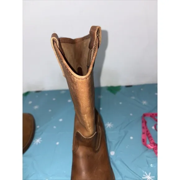 Vintage Red Wing Pecos Brown Leather Soft Toe Wellington Boots Size 6D USA Made