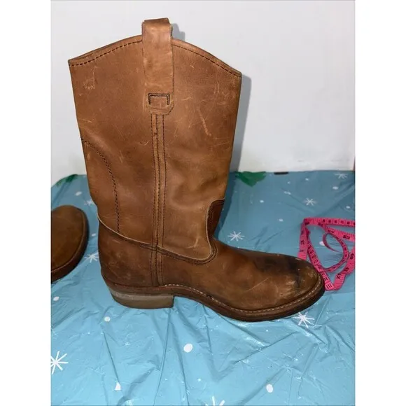 Vintage Red Wing Pecos Brown Leather Soft Toe Wellington Boots Size 6D USA Made