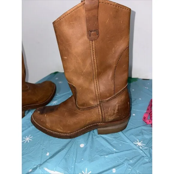 Vintage Red Wing Pecos Brown Leather Soft Toe Wellington Boots Size 6D USA Made