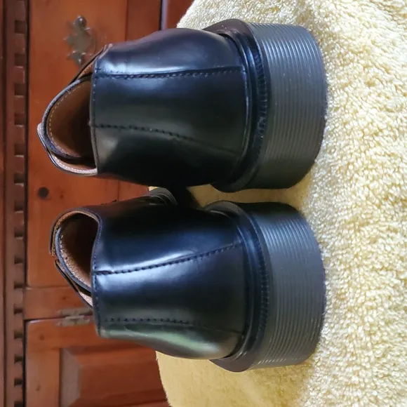 Vintage RUNNER Made In Italy Safety Toe Oxford Shoe Black Leather US Men's Sz 9