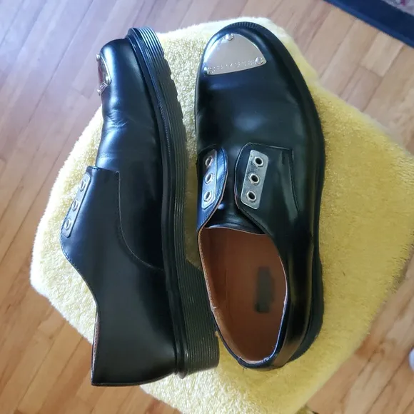 Vintage RUNNER Made In Italy Safety Toe Oxford Shoe Black Leather US Men's Sz 9