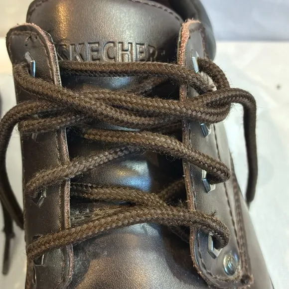Vintage Skechers brown leather Alley Cats Casual lace up chunky Oxford shoes 10