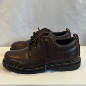 Vintage Skechers brown leather Alley Cats Casual lace up chunky Oxford shoes 10