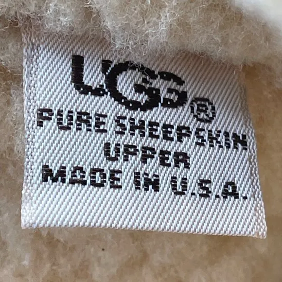 Vintage Ugg Unisex Sand Sheepskin Beige Fur Lining Tall Winter Boots  Size 9W 8M