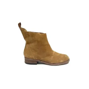 Vintage Y2K women’s tan suede slip on western style ankle boots