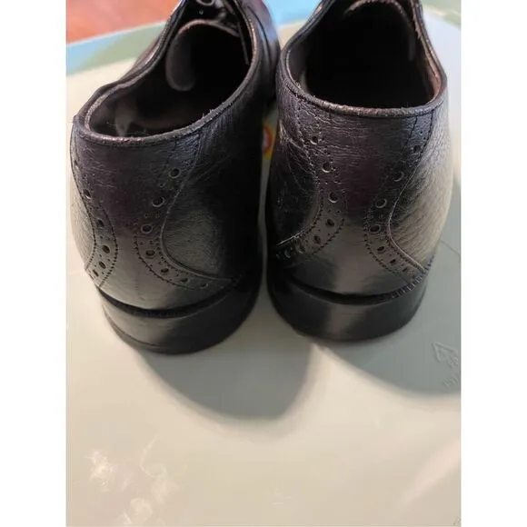 Vintage Stetson Black Leather Dress Shoes Lace Up Men's Size 10.5 C/E US A29