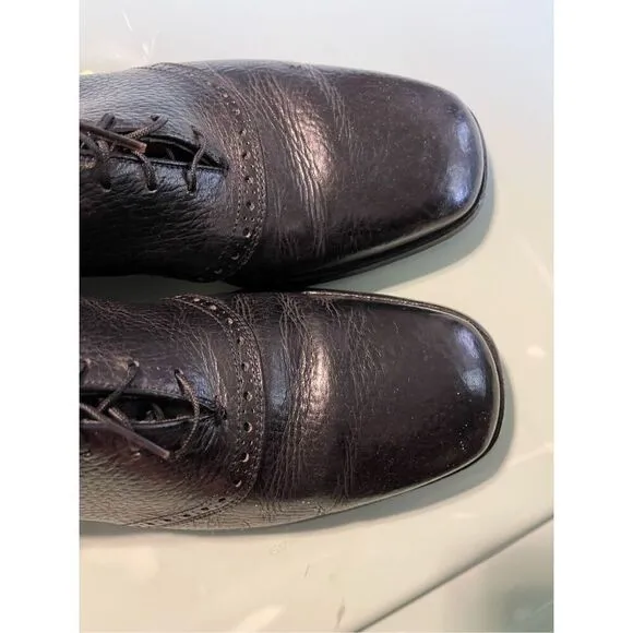 Vintage Stetson Black Leather Dress Shoes Lace Up Men's Size 10.5 C/E US A29