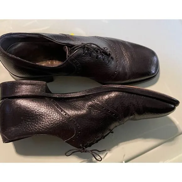 Vintage Stetson Black Leather Dress Shoes Lace Up Men's Size 10.5 C/E US A29