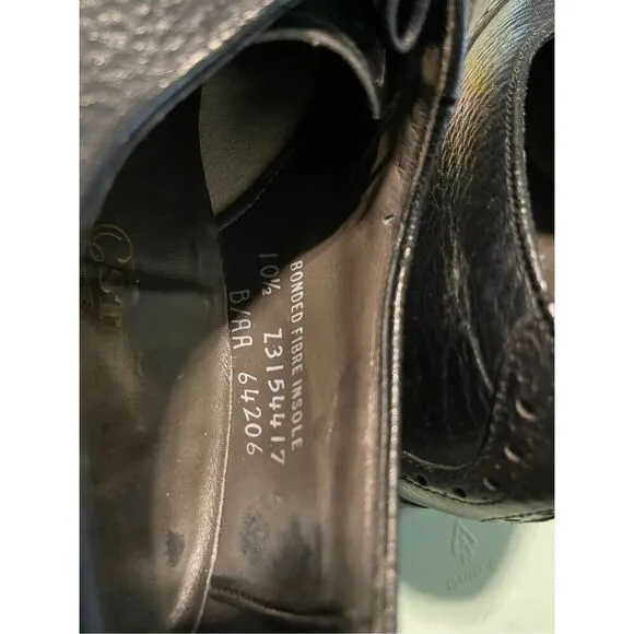 Vintage Stetson Black Leather Dress Shoes Lace Up Men's Size 10.5 C/E US A29