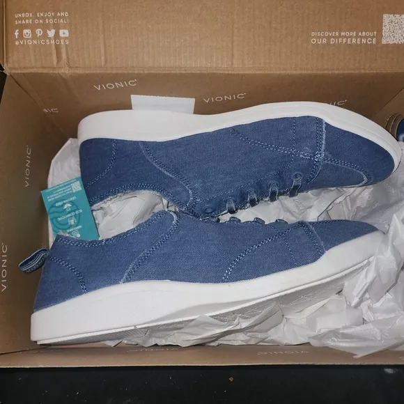Vionic Beach Washable Canvas Casual Sneakers - Pismo Denim