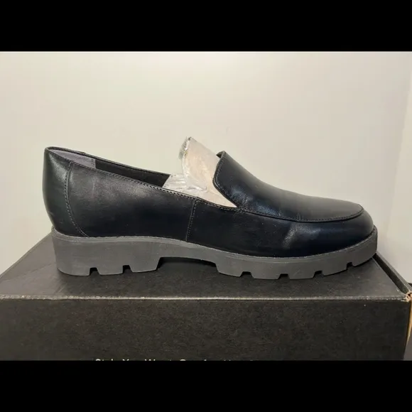 Vionic Kensley Nappa Leather Loafer Shoes Black Womens Size 9.5 M
