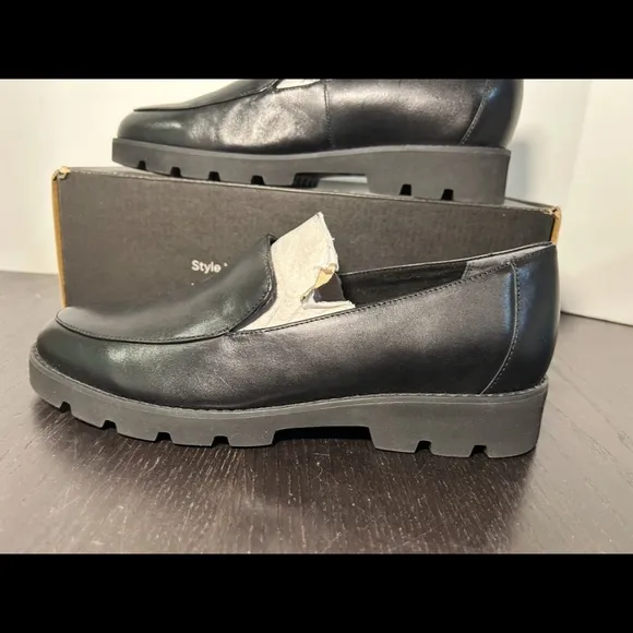 Vionic Kensley Nappa Leather Loafer Shoes Black Womens Size 9.5 M