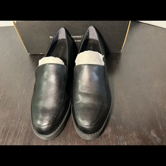Vionic Kensley Nappa Leather Loafer Shoes Black Womens Size 9.5 M