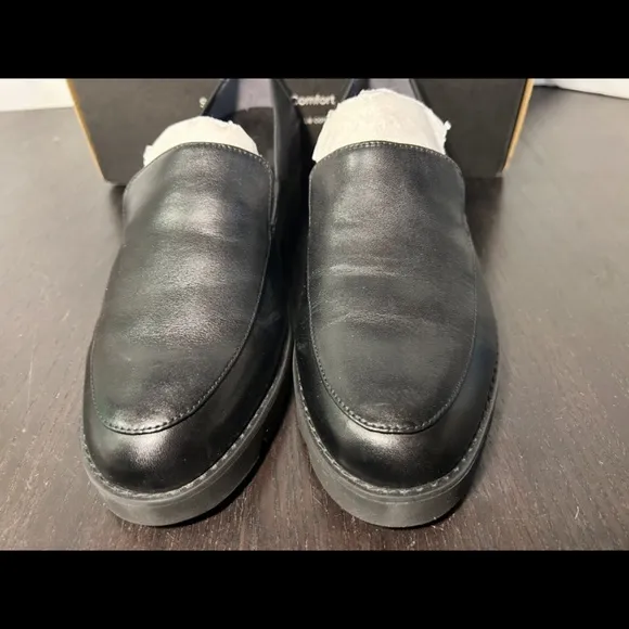 Vionic Kensley Nappa Leather Loafer Shoes Black Womens Size 9.5 M