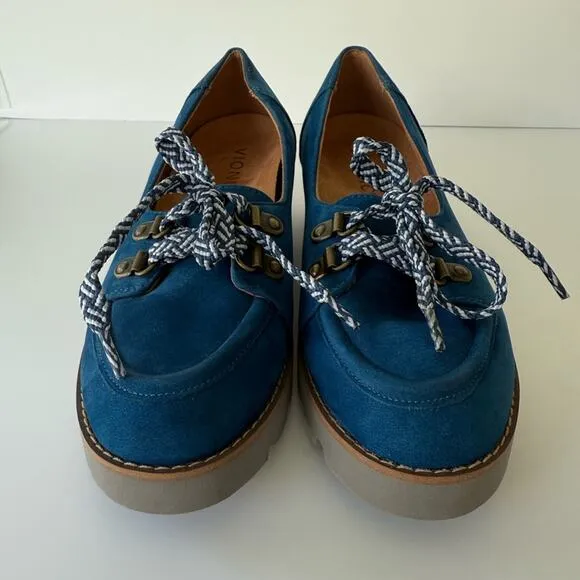 Vionic Teagan Oxford Lace-Up Casual Shoe Dark Blue Nubuck Size 5