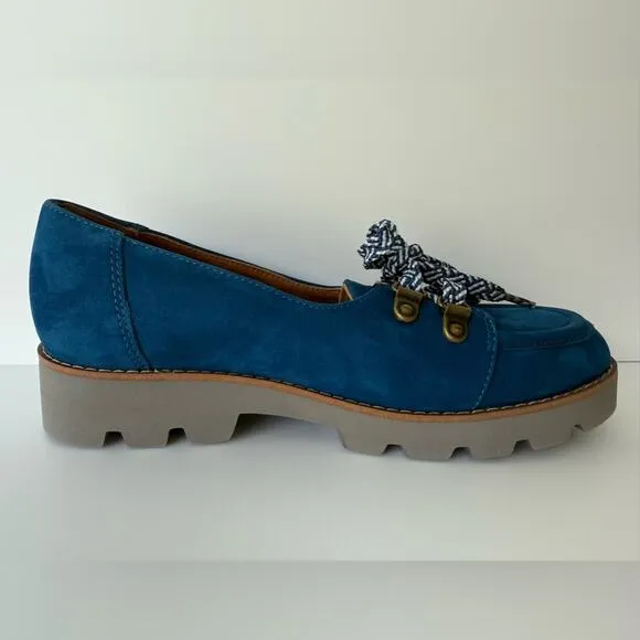 Vionic Teagan Oxford Lace-Up Casual Shoe Dark Blue Nubuck Size 5