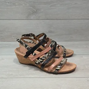 Vionic Women Tess Ray Snk Light Multi-Color Wedge Sandals Shoes Sz 6.5