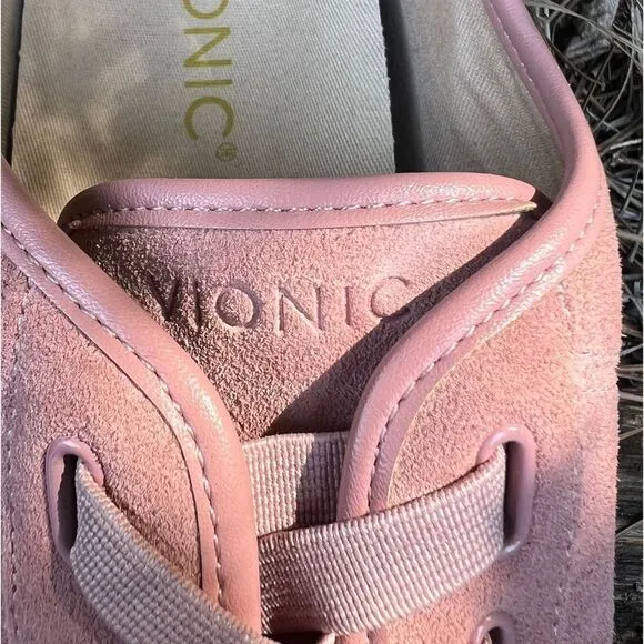 Vionic WOMEN’s Jean suede pink slip on sneakers Size 9.5