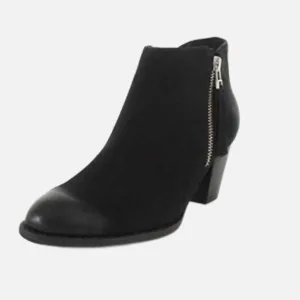 Vionic Womens Leather Upright Sterling Ankle Boots BLACK. Size 7