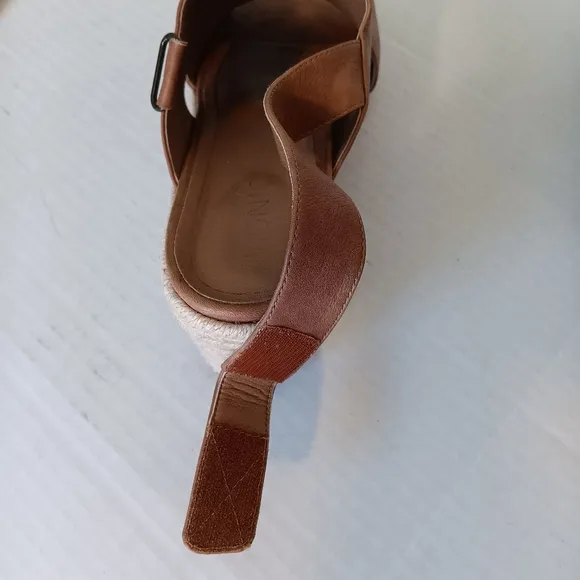 Vionic Zamar Brown &amp; Cream Wedge Sandals Slingback Shoes US Size 11